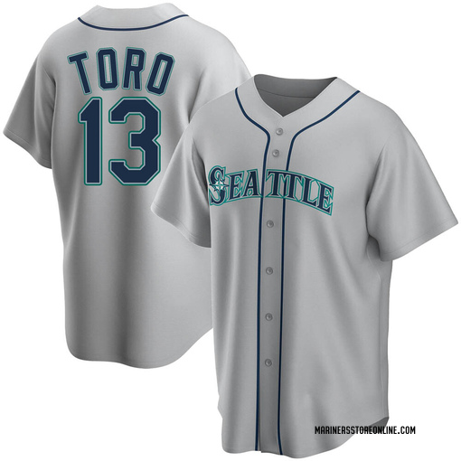 Big & Tall Men's Abraham Toro Seattle Mariners Replica White Home Jersey