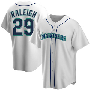 Men's Seattle Mariners Cal Raleigh Replica White Home Jersey