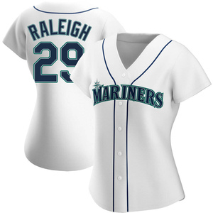 Women's Seattle Mariners Cal Raleigh Authentic White Home Jersey