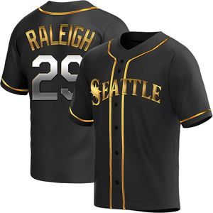 Youth Seattle Mariners Cal Raleigh Replica Black Golden Alternate Jersey