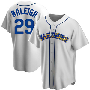 Youth Seattle Mariners Cal Raleigh Replica White Home Cooperstown Collection Jersey