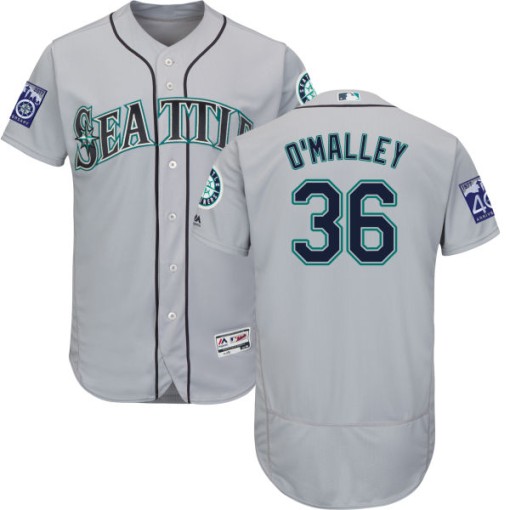 Men's Majestic Seattle Mariners Shawn O'malley Replica Gray Road 2017 ...